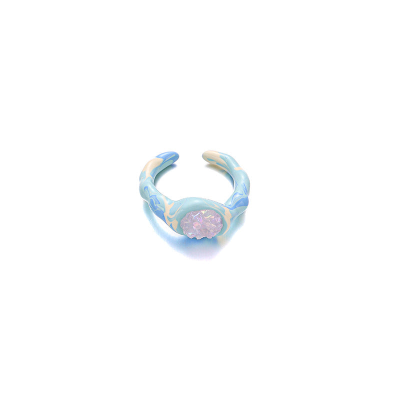Color Block Enamel Open Ring — ring, view 5