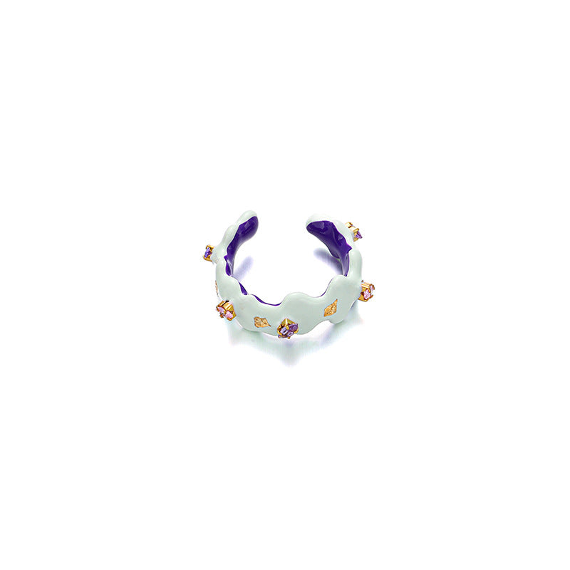 Color Block Enamel Open Ring — ring, view 6