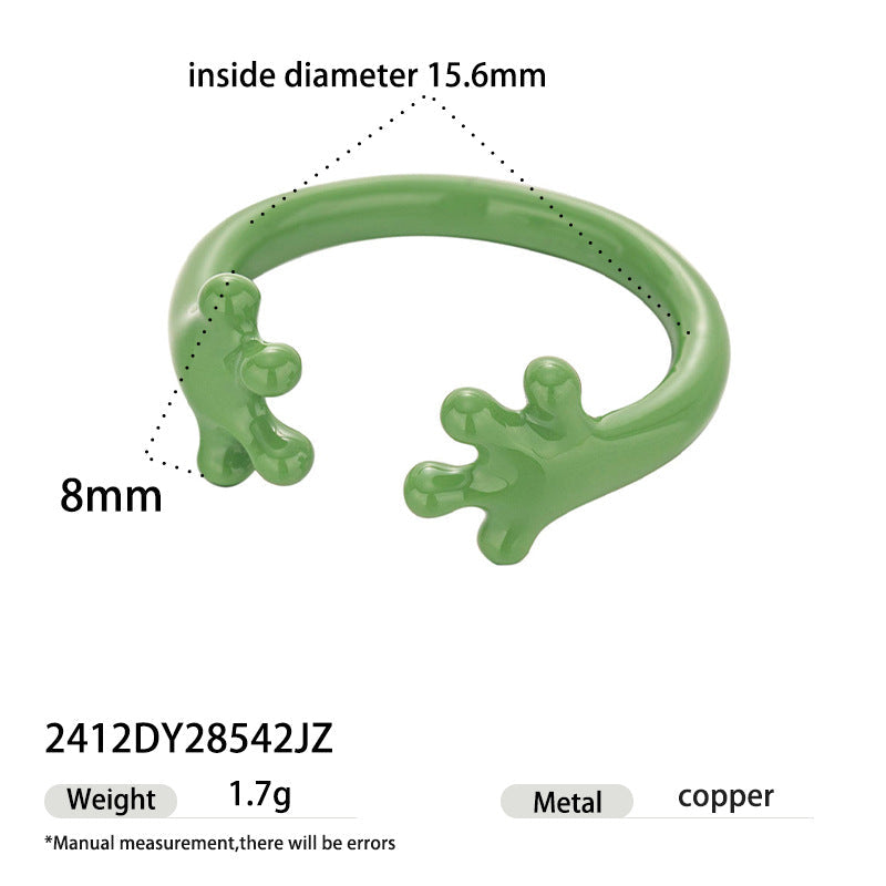 Piglet Pattern Enamel Open Ring — ring, view 4