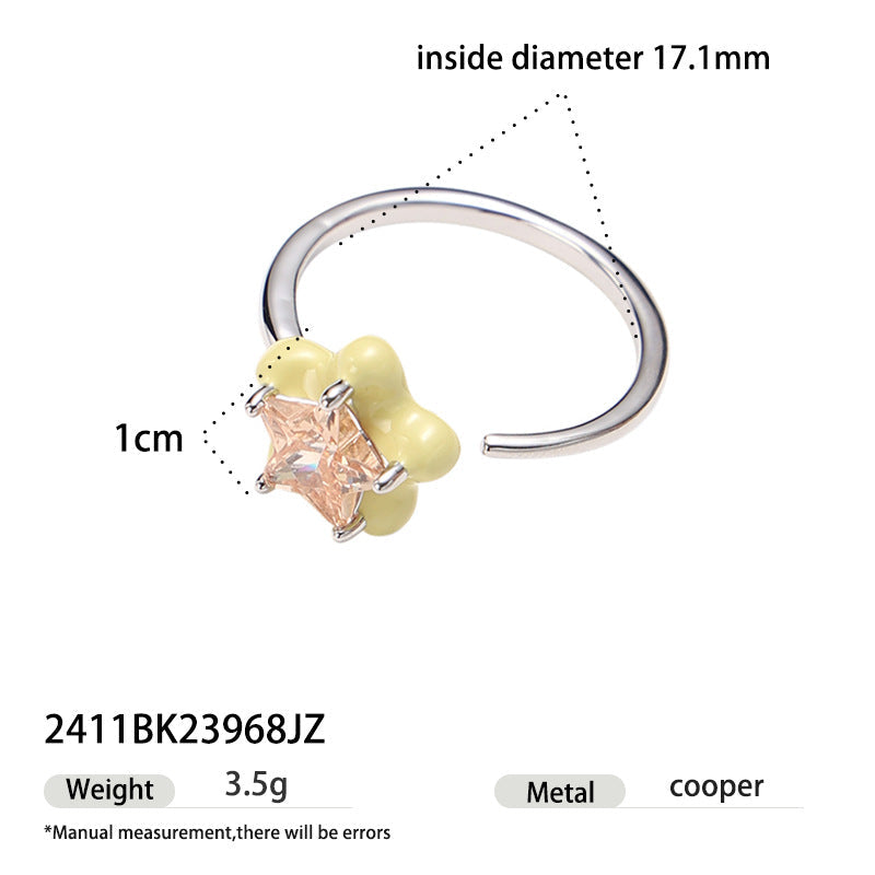 Sparkling Zirconia Open Ring — ring, view 4