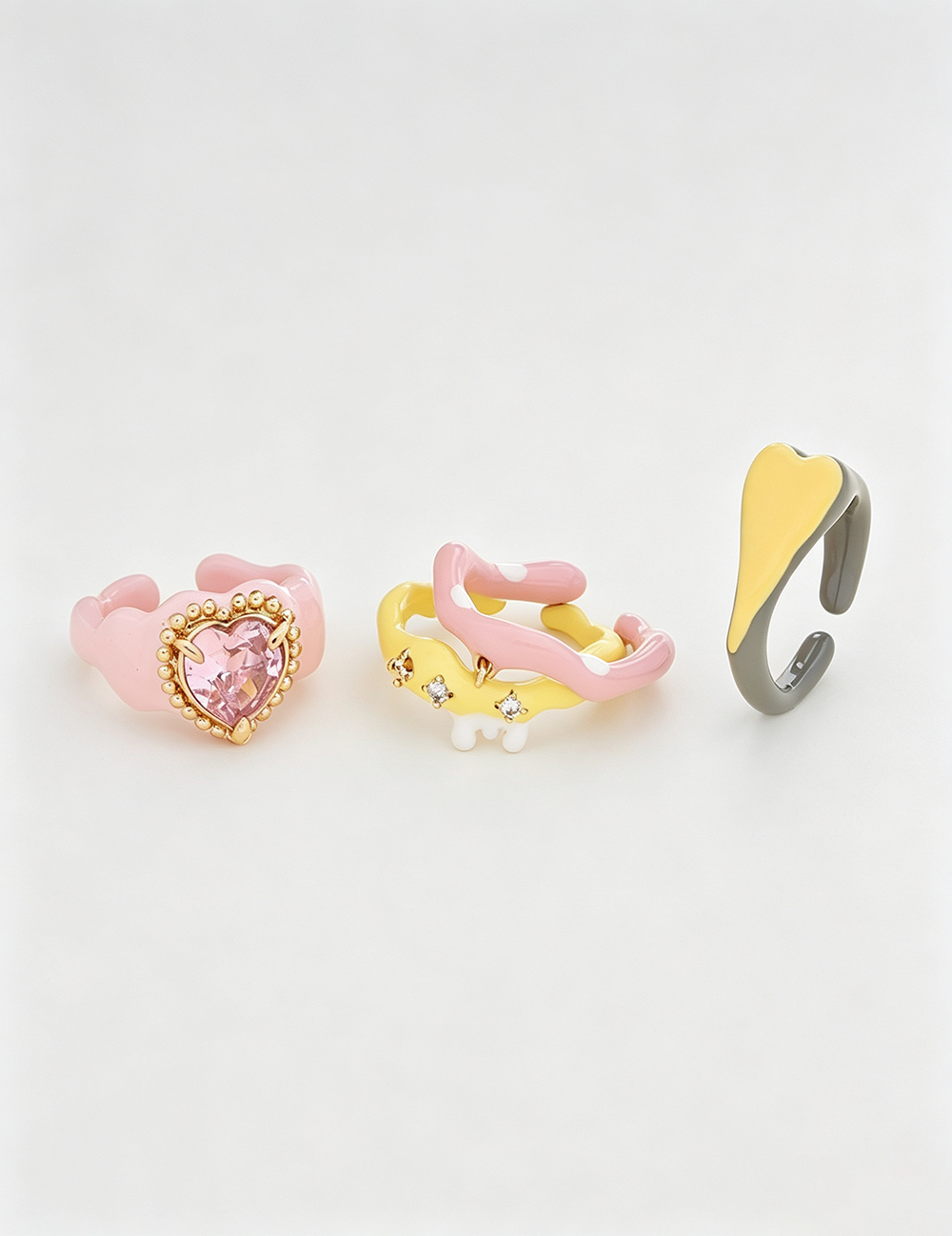 Sparkling Zircon Heart Ring — ring, view 2