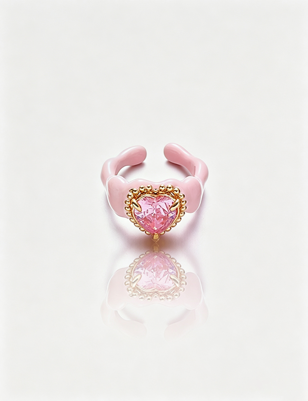 Sparkling Zircon Heart Ring — ring, view 7