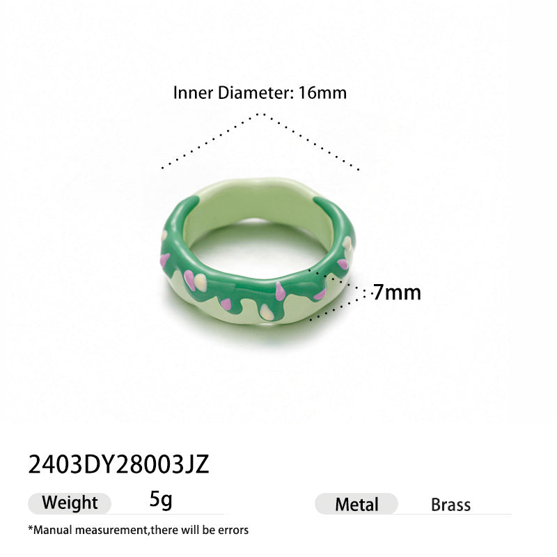 Cherry Print Irregular Ring — ring, view 3
