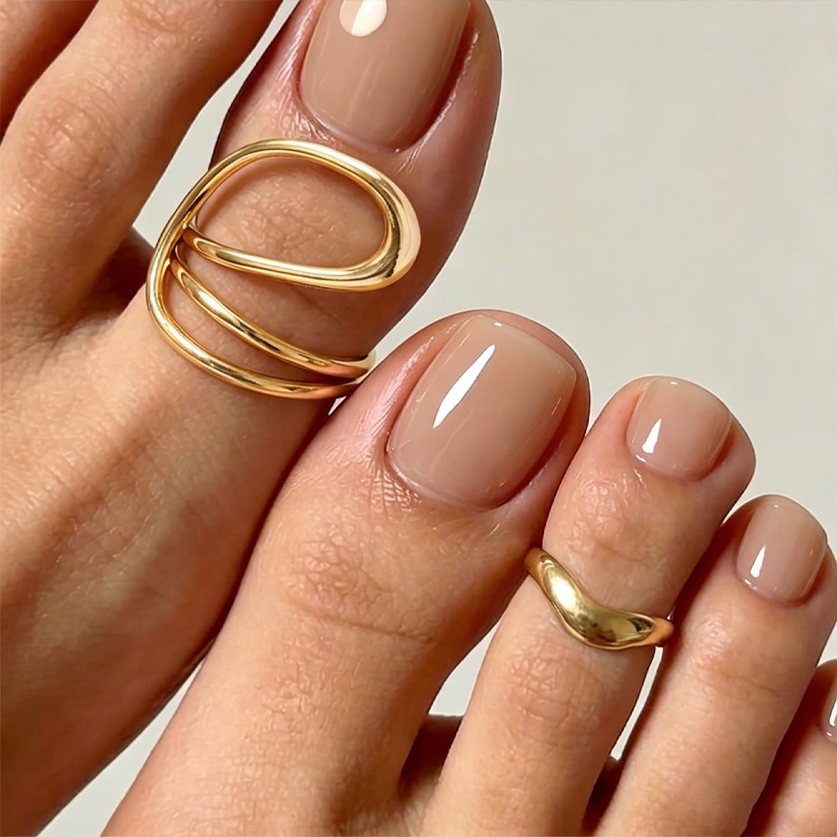 Geometric Twisted Toe Ring — ring, view 2