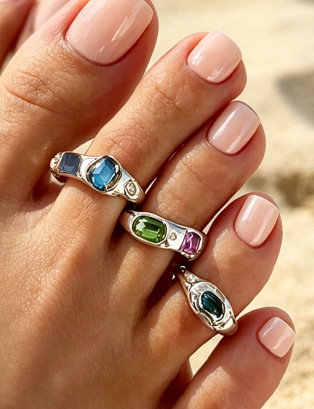 Polished Silver Open Toe Ring — silver ring