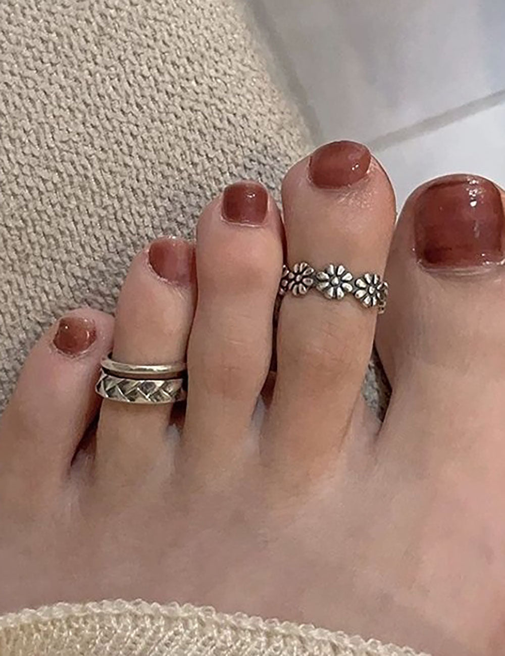 Floral Electroplated Open Toe Ring — ring