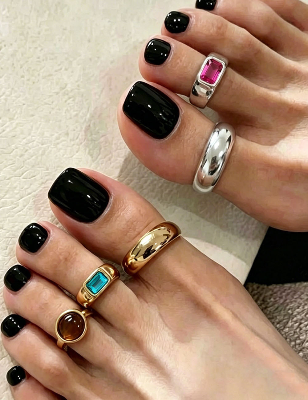 Geometric Sparkle Toe Ring — ring