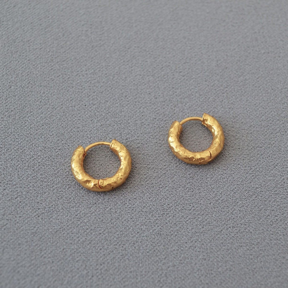 Tin-Foil Texture Hoop Earrings — earrings, view 3