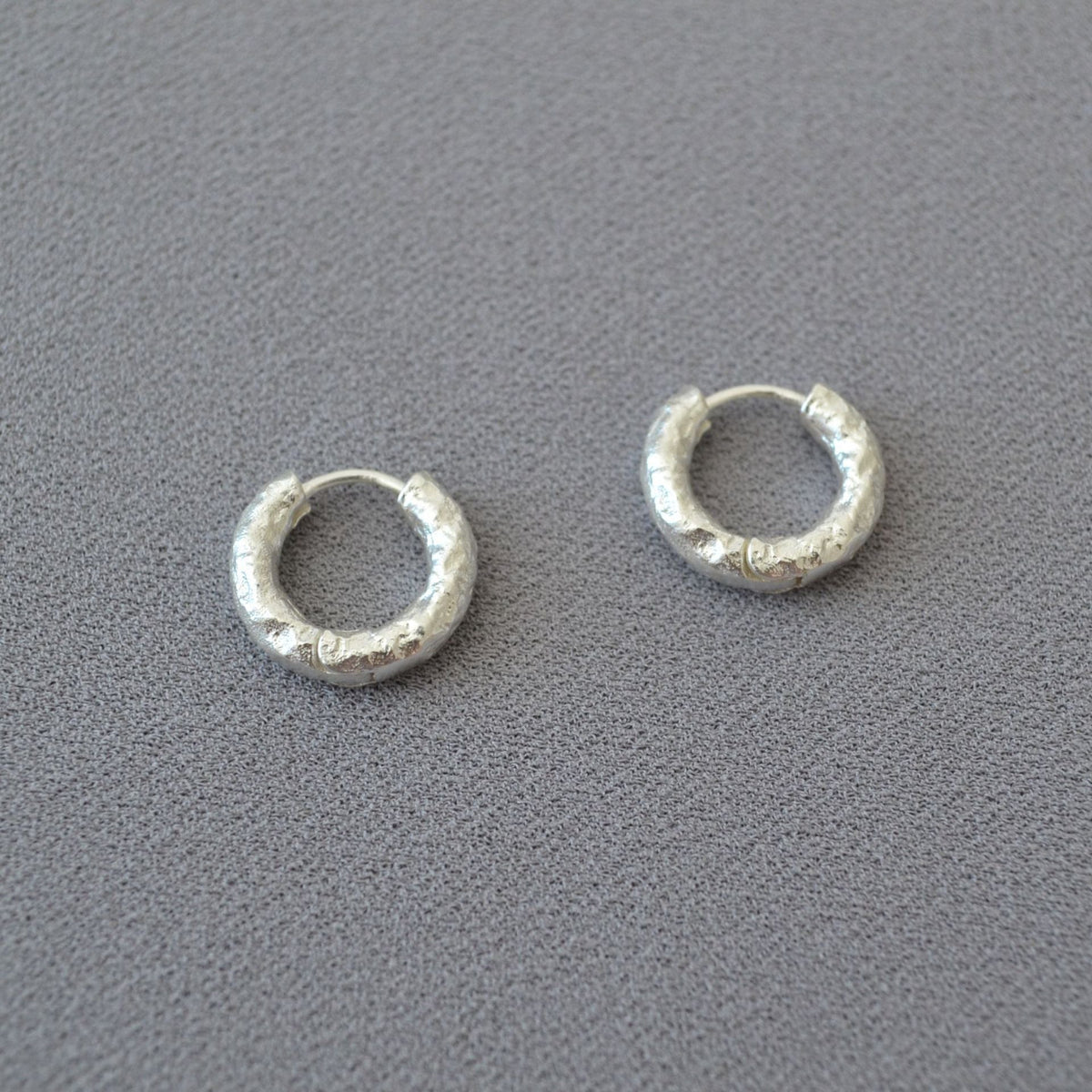 Tin-Foil Texture Hoop Earrings — earrings, view 4