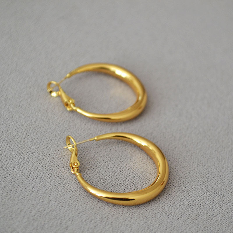 Gold Hoop Earrings in Three Sizes — earrings, view 3