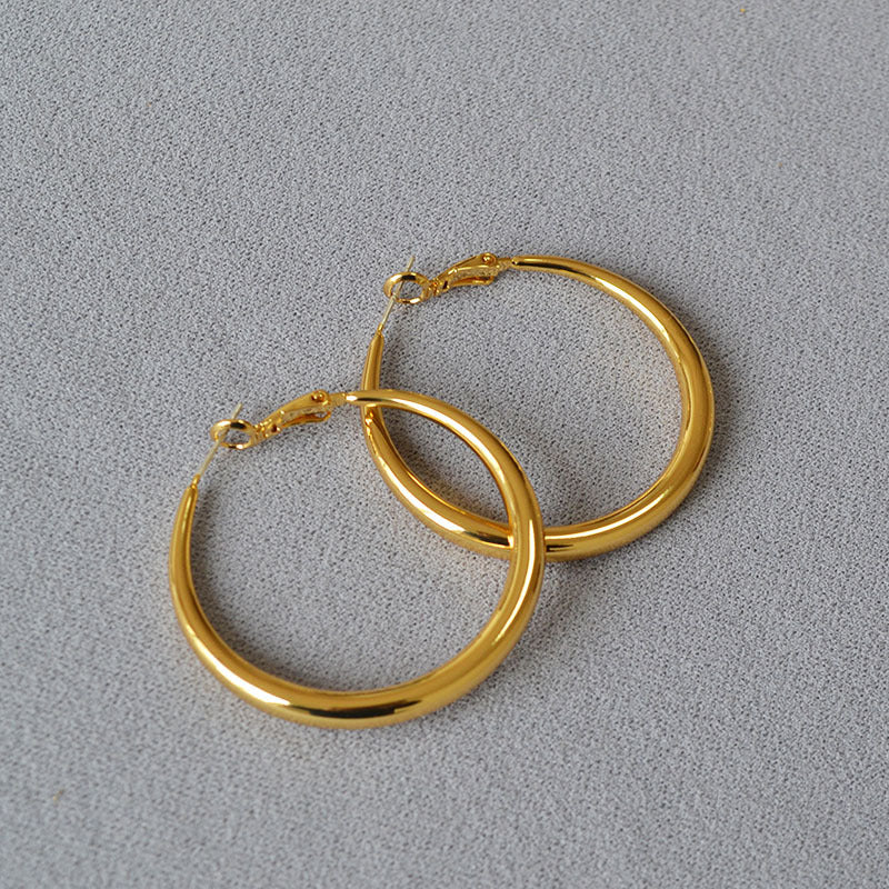 Gold Hoop Earrings in Three Sizes — earrings, view 4