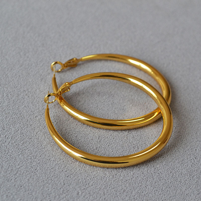 Gold Hoop Earrings in Three Sizes — earrings, view 5