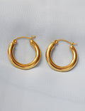 Everyday Round Gold Hoop Earrings — earrings