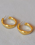Irregular C-Shape Hoop Earrings — earrings
