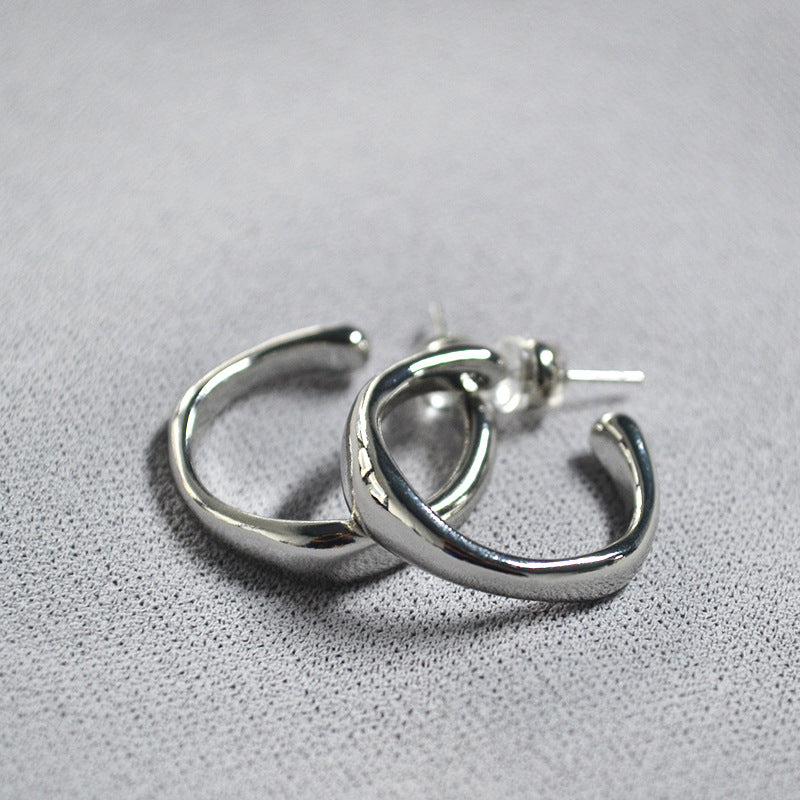 Irregular C-Shape Hoop Earrings — earrings, view 5