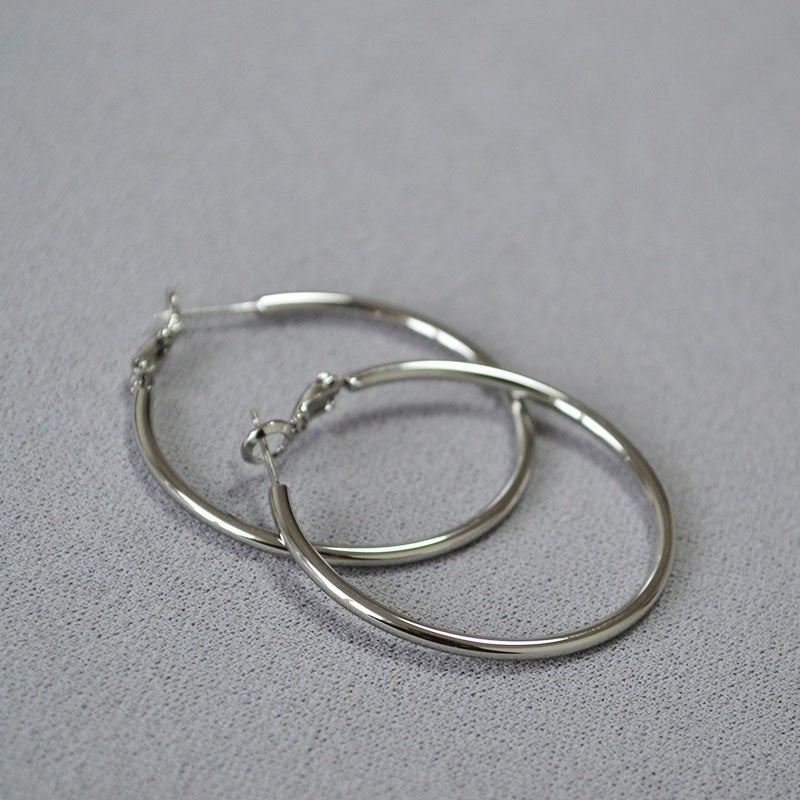 Oversized C-Shape Hoops in Gold Plate — earrings, view 6