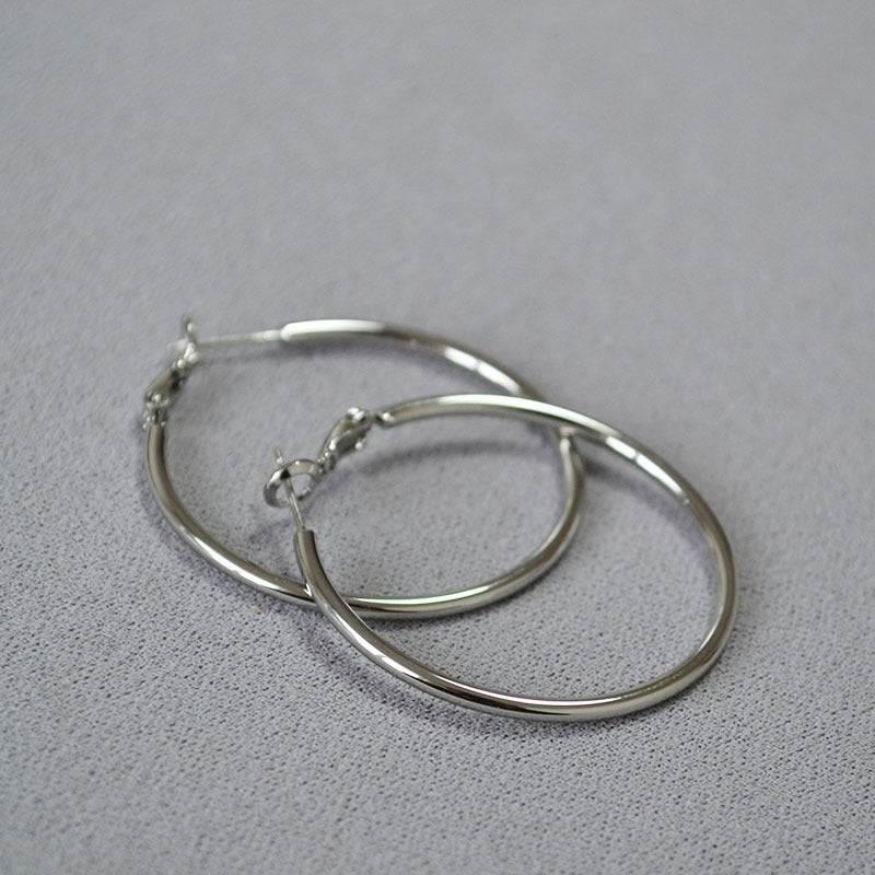 Oversized C-Shape Hoops in Gold Plate — earrings, view 7
