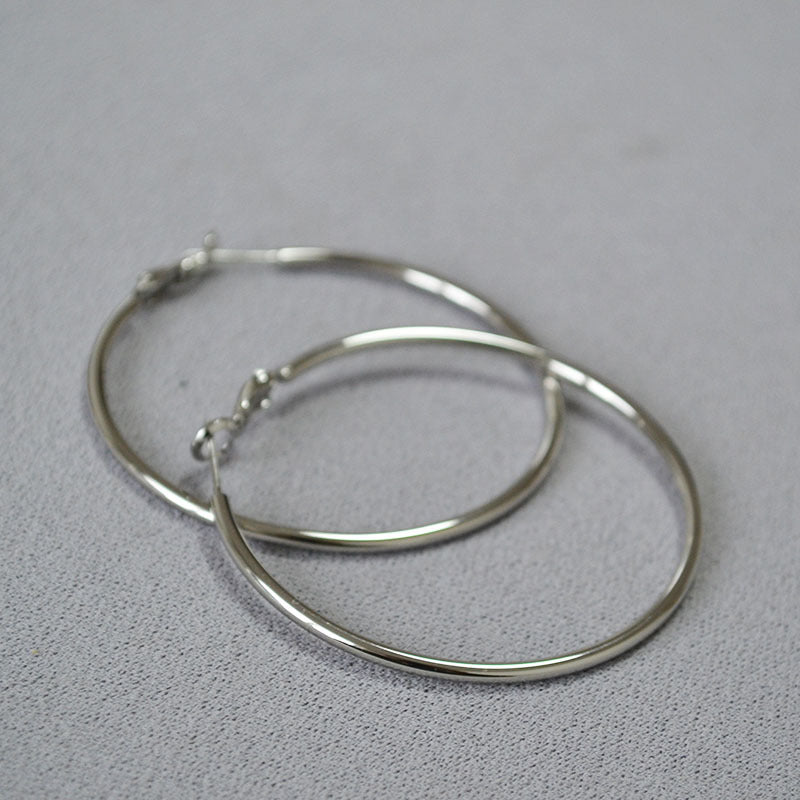 Oversized C-Shape Hoops in Gold Plate — earrings, view 8