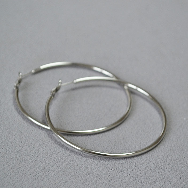 Oversized C-Shape Hoops in Gold Plate — earrings, view 9