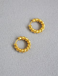 Dough Twist Gold Hoop Earrings — earrings