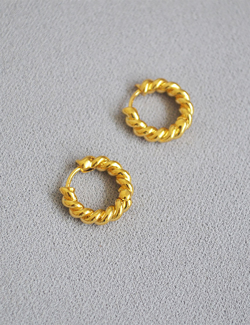 Dough Twist Gold Hoop Earrings — earrings