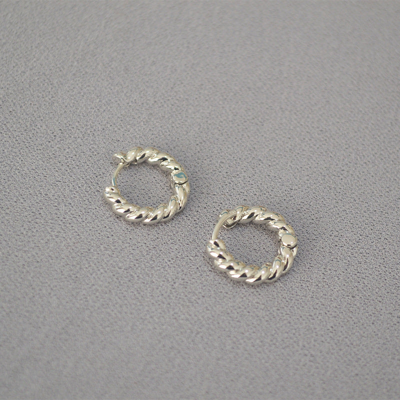 Dough Twist Gold Hoop Earrings — earrings, view 4