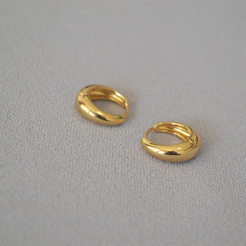 Classic Gold Plated Hoop Earrings — earrings, view 2