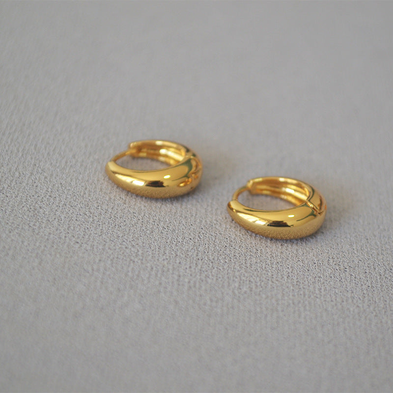 Classic Gold Plated Hoop Earrings — earrings, view 3