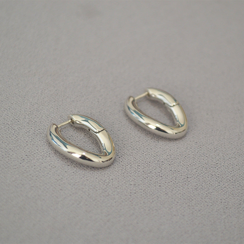 Twist U-Shape Gold Hoop Earrings — earrings, view 4