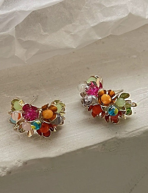 Colourful Floral Stud Earrings — colorful earrings