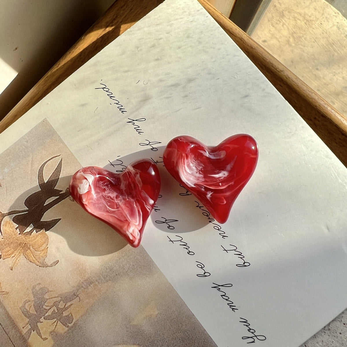 Polished Heart Stud Earrings — earrings, view 3