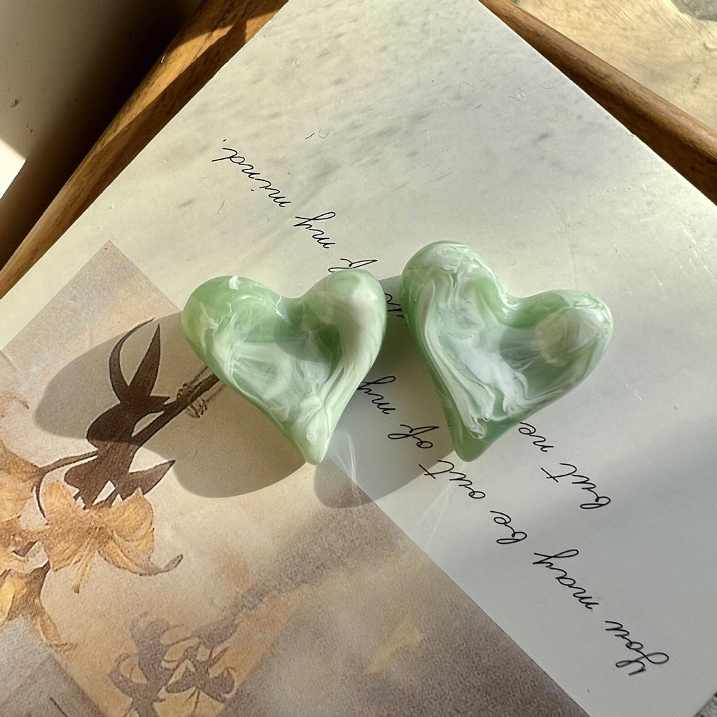 Polished Heart Stud Earrings — earrings, view 5
