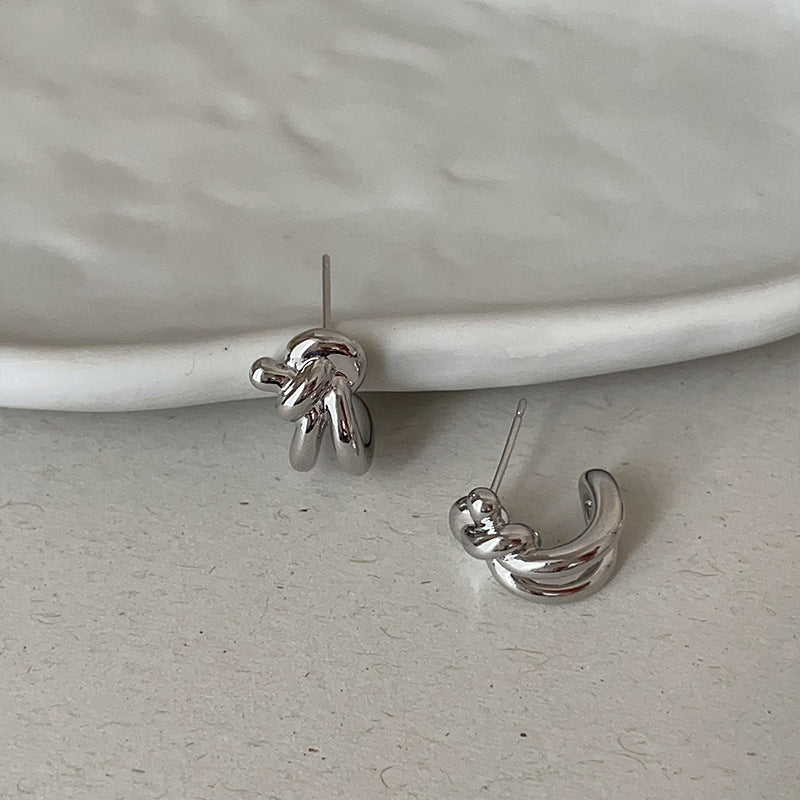 Knot Design Stud Earrings — earrings, view 4
