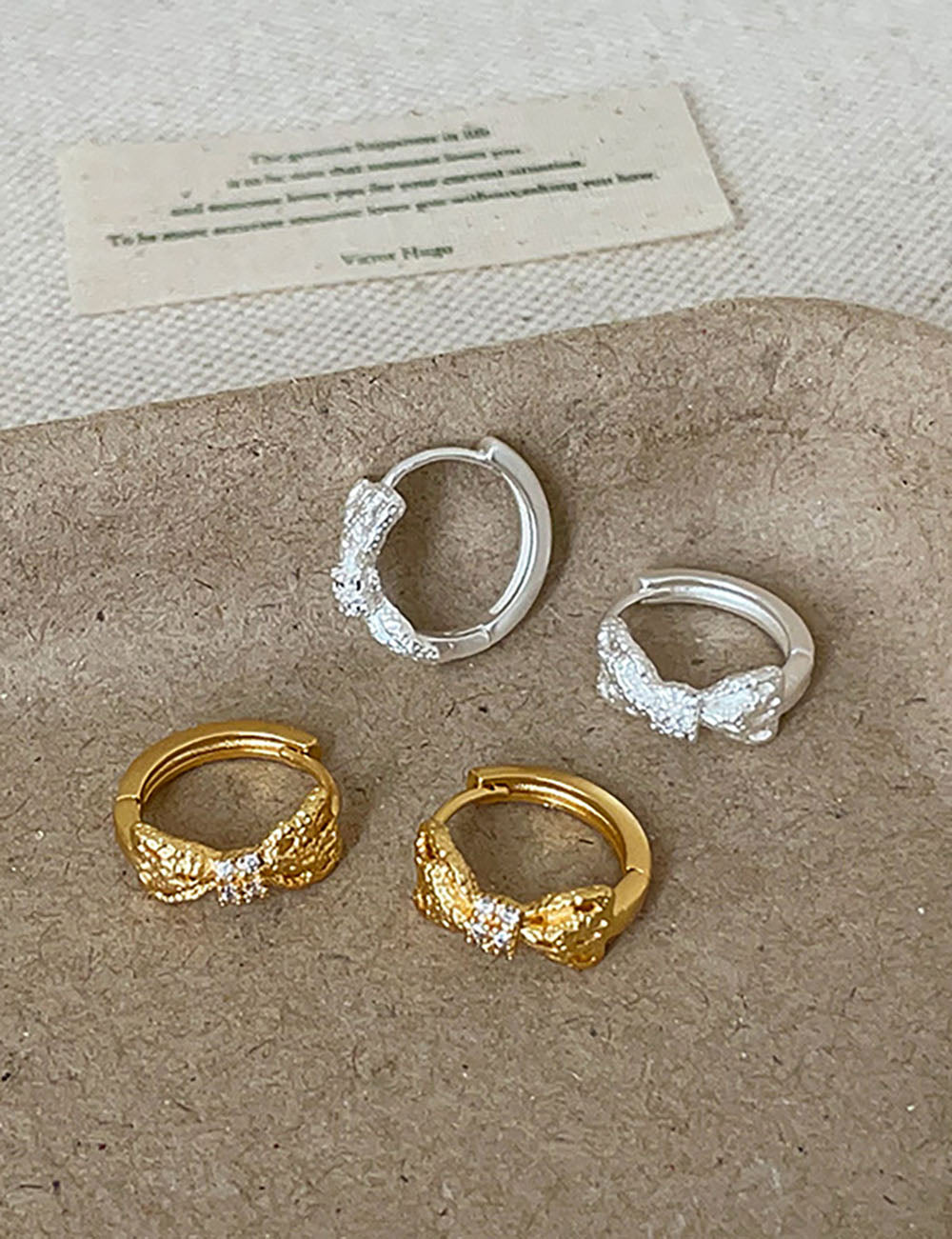 Ruffle Bow Hoop Earrings — earrings
