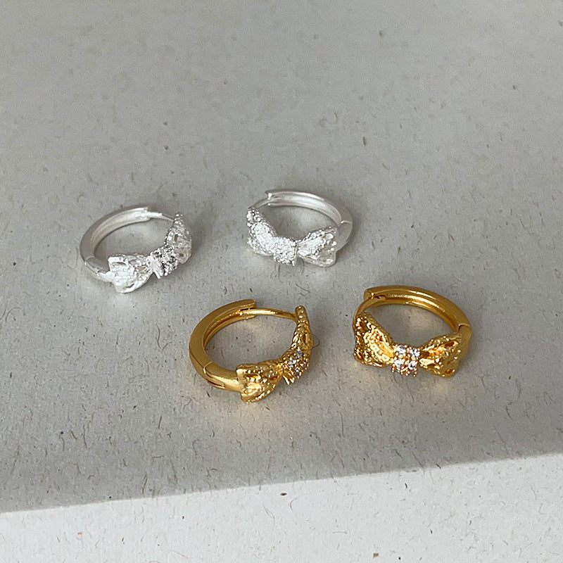 Ruffle Bow Hoop Earrings — earrings, view 2