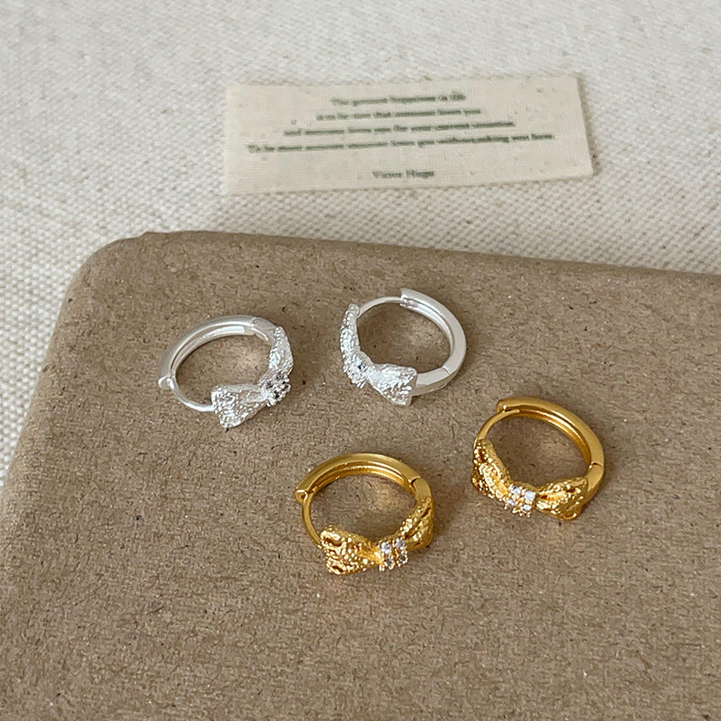 Ruffle Bow Hoop Earrings — earrings, view 3