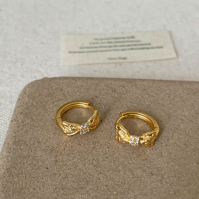 Ruffle Bow Hoop Earrings — earrings, view 4