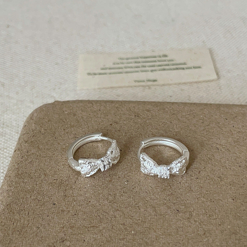 Ruffle Bow Hoop Earrings — earrings, view 5