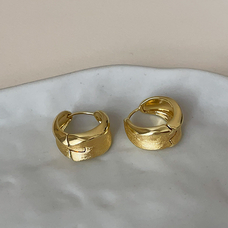 Matte Arc Shape Hoop Earrings — earrings, view 3