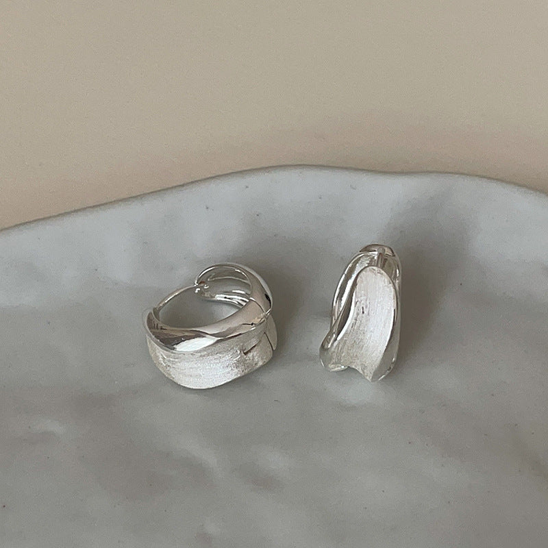 Matte Arc Shape Hoop Earrings — earrings, view 5