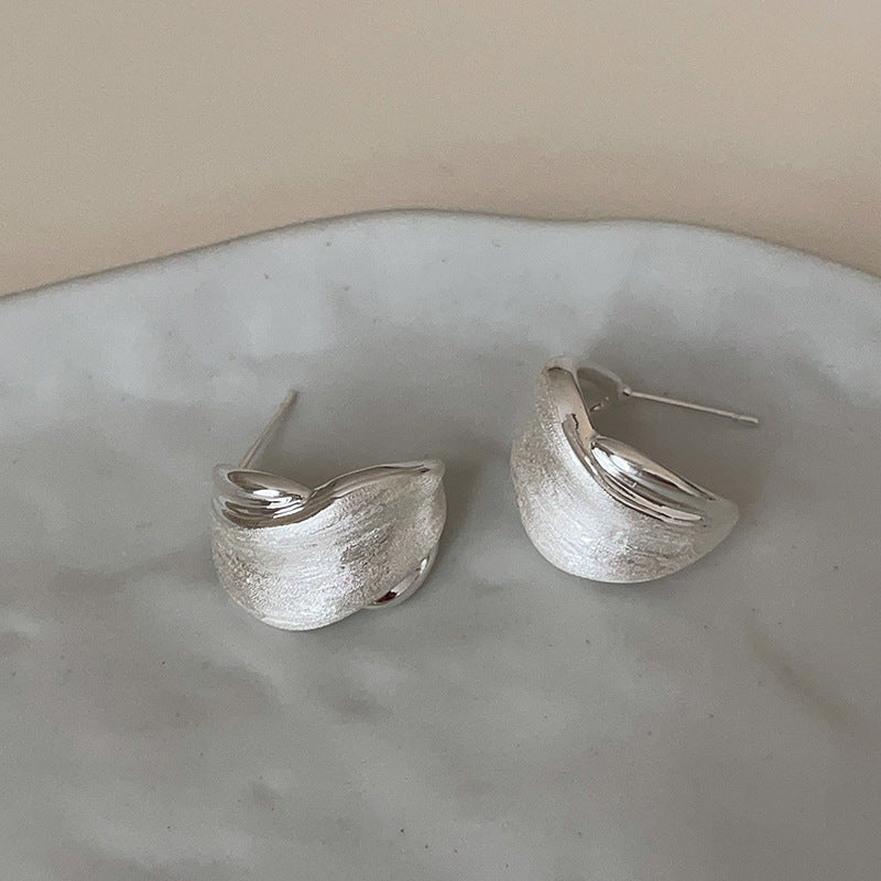 Matte Arc Shape Hoop Earrings — earrings, view 6
