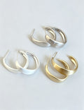 Irregular C-Shaped Stud Earrings — earrings