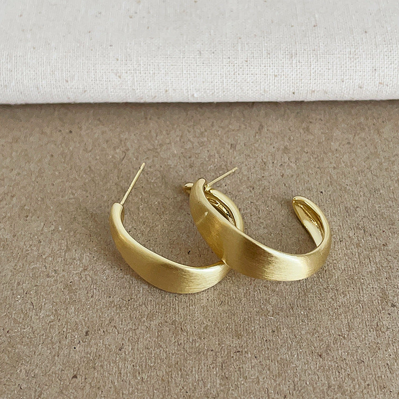 Irregular C-Shaped Stud Earrings — earrings, view 6