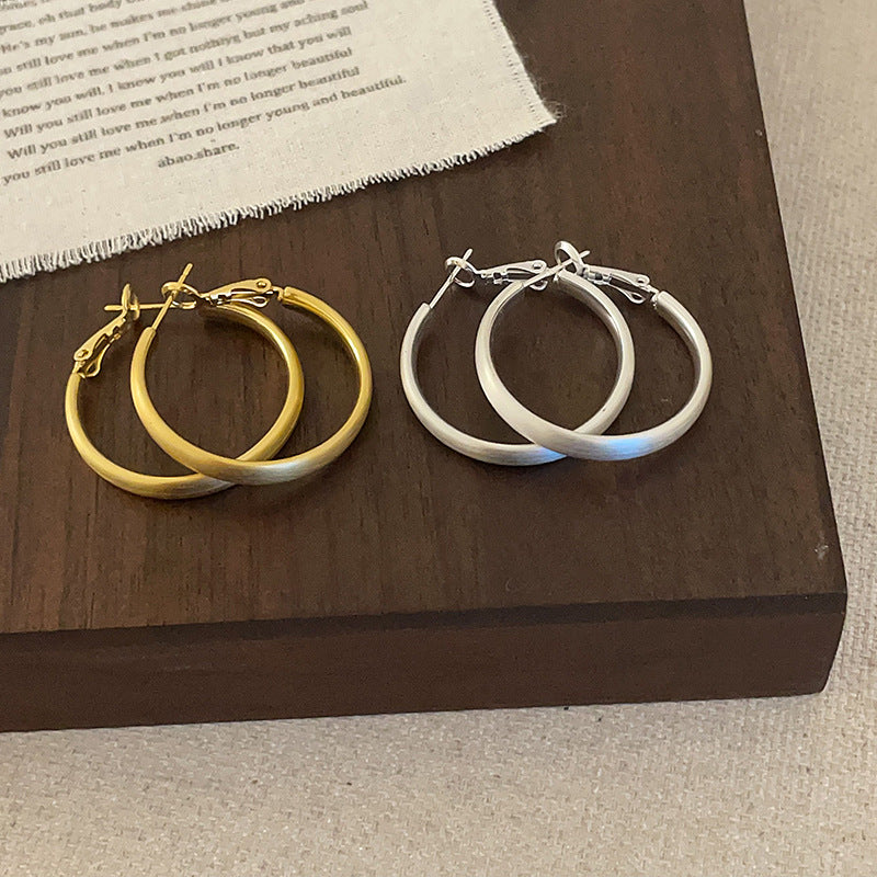 Large Circle Gold Hoop Earrings — earrings, view 2