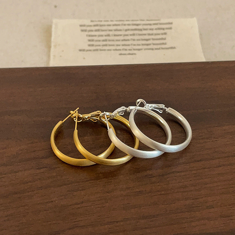 Large Circle Gold Hoop Earrings — earrings, view 3