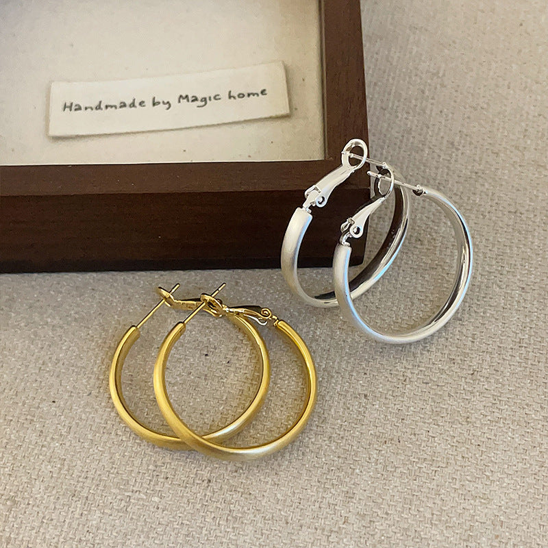 Large Circle Gold Hoop Earrings — earrings, view 4