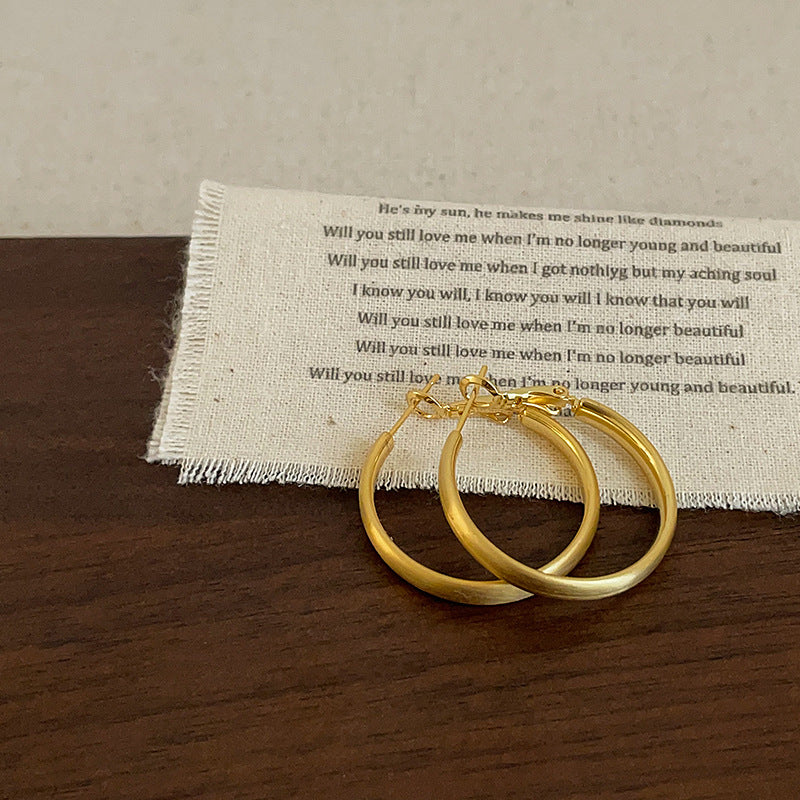 Large Circle Gold Hoop Earrings — earrings, view 6
