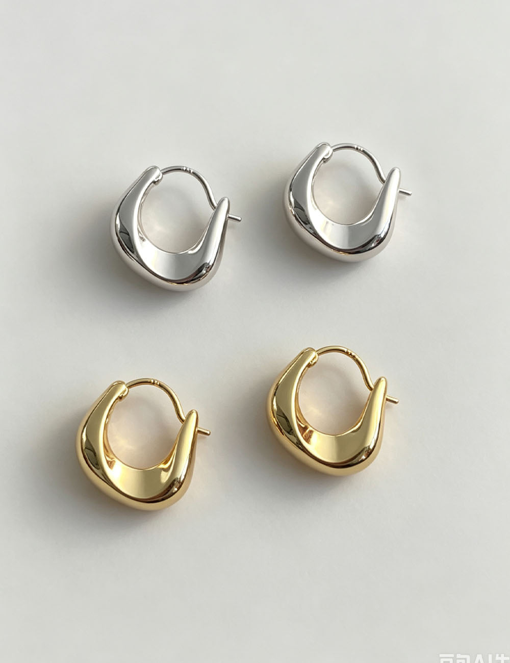 Irregular Gold Plated Hoop Earrings — earrings