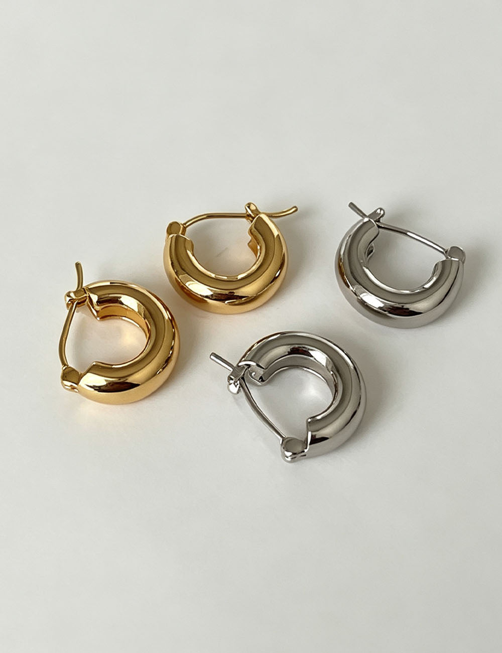 Hollow Half-Circle Hoop Earrings — earrings