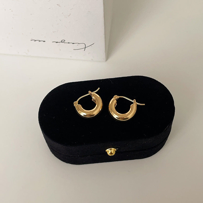 Hollow Half-Circle Hoop Earrings — earrings, view 5